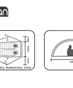 خرید چادر دوپوش 2 نفره کمپینگ کایلاس مدل Cuben Camping KT203203 در فروشگاه اورامان