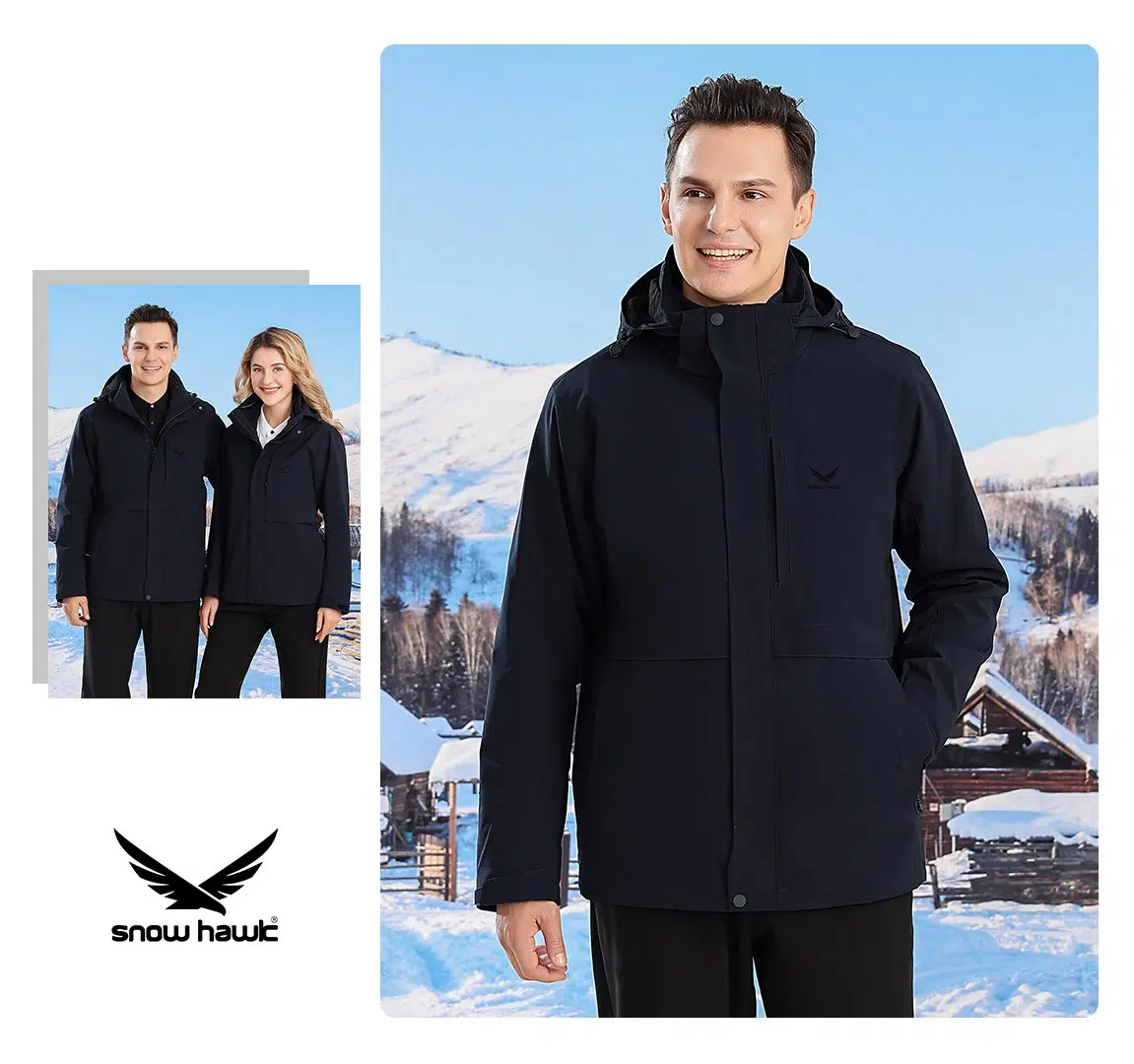 کاپشن دوپوش پلار زنانه مردانه اسنوهاک 68995